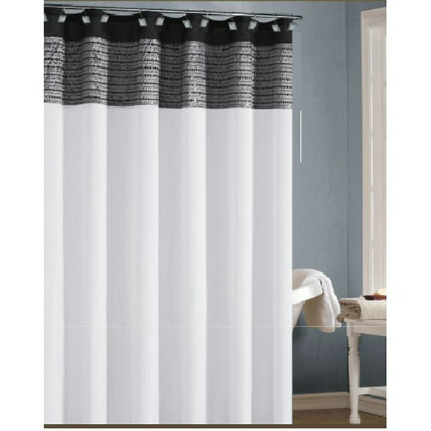 Black And Silver Gray Shower Curtain, Silver Gray Shower Curtain