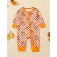 thumbnail image 2 of Suealasg Halloween Baby Girl Boy Pajamas Rompers Long Sleeve Pumpkin Print One-Piece Pajamas Infant Footie Pjs Newborn Zip Up Full Length Jumpsuits Sleepwear, 2 of 8