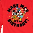 thumbnail image 3 of Mickey & Friends - Make Way It's My Birthday - Youth Long Sleeve Graphic T-Shirt, 3 of 5