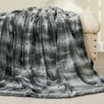 thumbnail image 4 of Home Soft Things Tip Printing Light Faux Fur Throw - Arusha Grey - 50" x 60", 4 of 10