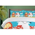 thumbnail image 4 of Ambesonne Cartoon Duvet Cover Sets, Polar Bear Selfie Surf, 2-Queen, Aqua Yellow, 4 of 7