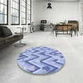 thumbnail image 4 of Ahgly Company Machine Washable Indoor Square Transitional Blue Angel Blue Area Rugs, 6' Square, 4 of 7