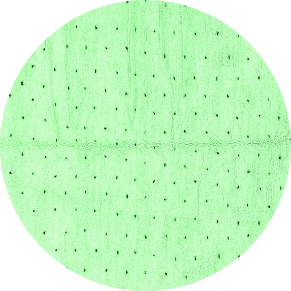 Ahgly Company Indoor Round Solid Emerald Green Modern Area Rugs, 3' Round