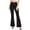Black, variant on Flare Work Pants for Women Fashion Double Button High Waist Work Pants Stretch Business Office Slacks