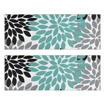 Kitchen Rugs Sets Of 2,Simple Petal Shaped Geometric Floral Pattern Anti Fatigue Kitchen Mat Rugs Non Slip Washable,Decorative Kitchen Floor Mats for Kitchen,Sink,Laundry,17"X47"