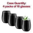 thumbnail image 3 of Smarty 12 oz. Black with Silver Elegant Stemless Plastic Wine Glasses 64ct, 3 of 6