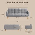 thumbnail image 4 of Lofka Loveseat Sofa, 3-Seater Sleeper Sofa with Deep Seat for Living Room|Apartment|Small Space, Light Grey, 4 of 8