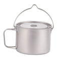 thumbnail image 3 of Olla colgante de titanio para exteriores de 900 ml con asa plegable, taza de viaje redonda, taza de café para exteriores, taza de titanio para cocina,, 3 of 9