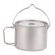 thumbnail image 3 of Olla de titanio para exteriores de 900 ml con tapa, olla colgante redonda de titanio, taza para exteriores para mochileros, pesca, hogar y, 3 of 9
