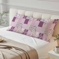 thumbnail image 4 of Boho Purple Flowers Body Pillow Covers 20"x54", Spring Floral Botanical Patchwork Vintage Soft Brushed Microfiber Breathable Throw Pillow Covers, Pillowcase with Zipper for Couch Sofa Bedroom, 4 of 9