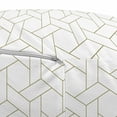 thumbnail image 3 of Abstract Pouf Cover with Zipper, Geometric Modern Interlocking Hexagonal and Rectangular Minimalist Art Deco, Soft Decorative Fabric Unstuffed Case, 30" W X 17.3" L, Sand Brown White, by Ambesonne, 3 of 5