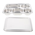 thumbnail image 2 of 1 juego de alimentos 5 rejillas plato dividido con tapa cantimplora escolar soporte de alimentos de acero inoxidable HOMEMAXS 13311144-MX, 2 of 6