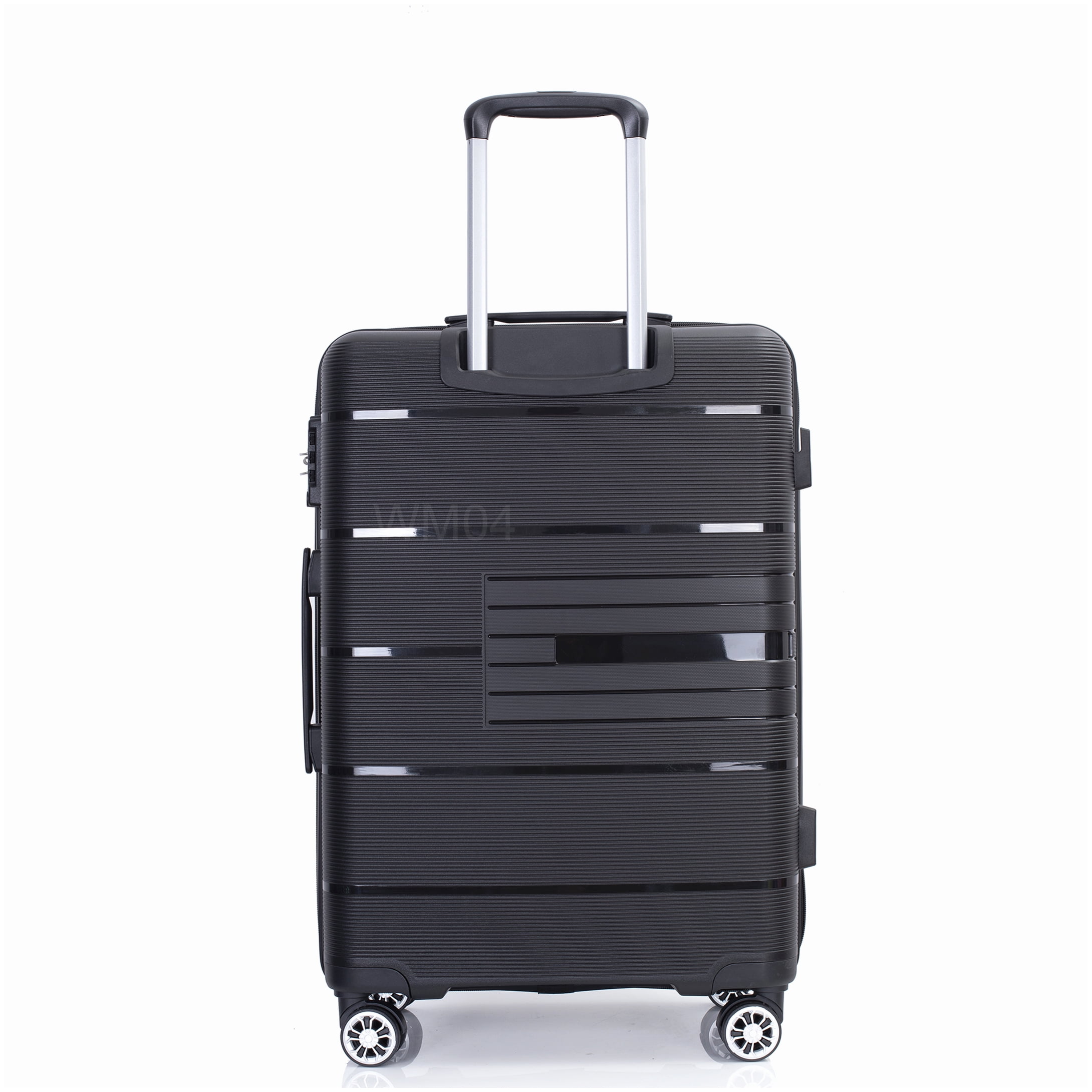 MANGIJOY 3-Piece Hardshell Spinner Luggage Set | TSA Lock, Lightweight ABS, 360° Wheels for Checked &; Carry On Travel (Black)