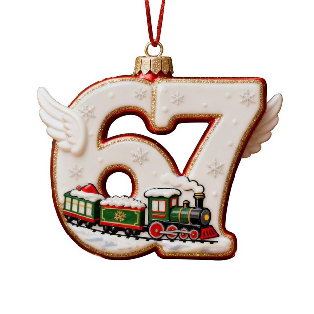 67 adornos navideños planos en 2D divertidos Six Seven Meme Decoración navideña Regalos para adolescentes y adultos amantes del humor