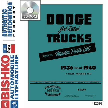 Truck Oem Parts Cd - Bishko OEM Digital Repair Maintenance Parts Book CD for Dodge Truck All Models 1936 - 1940