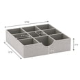 thumbnail image 2 of Household Essentials Drawer Organizer Tray 2 Pack, 9 Square Compartment, Sturdy with Fabric Cover, Gray, 2 of 5