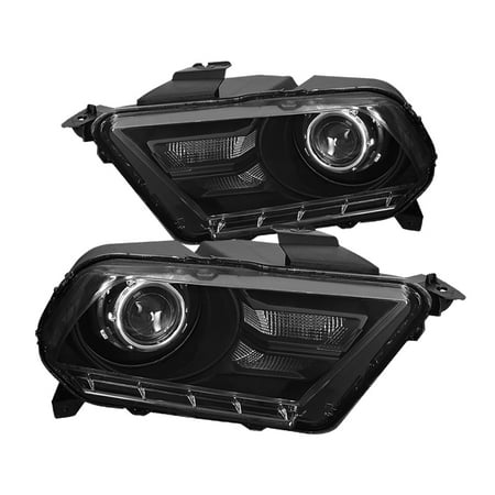 - Spec-D Tuning 2010-2014 Ford Mustang Black Retrofit Style Projector Headlights Head Lamps Left+Right (Left + Right) 10 11 12 13 14
