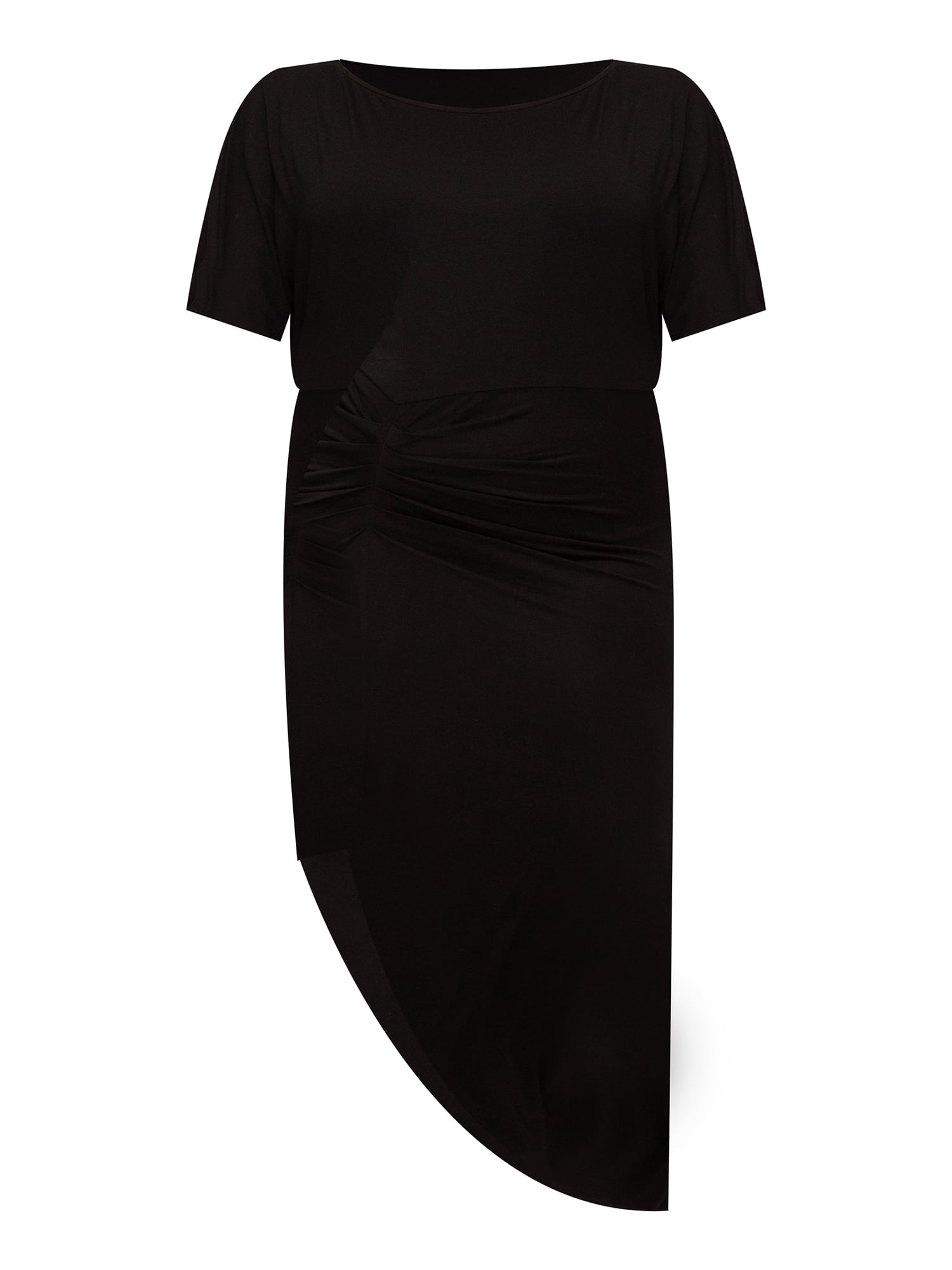 ELOQUII Elements Women's Plus Size Dolman Sleeve Ruched Dress