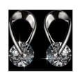 thumbnail image 2 of Hugging IOBI Crystals Stud Earrings 14K White Gold Plated for Women Special Occasion Holiday Birthday Bridal Everyday Wear, 2 of 8