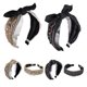 thumbnail image 4 of Jumpingount Diademas para el cabello con lazo, diadema con nudo torcido, diadema bordada con cuentas brillantes, turbante ancho ajustable, accesorios para Accesorio para el cabello Cuenta beige Jumpingount AP010012-05B, 4 of 6