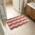thumbnail image 5 of Wave Pattern Flocked Bath Mat, Non Slip Bathroom Rug with Latex Backing, Soft Absorbent Shower Mat, Washable Floor Carpet for Bathroom and Laundry Room, 5 of 7