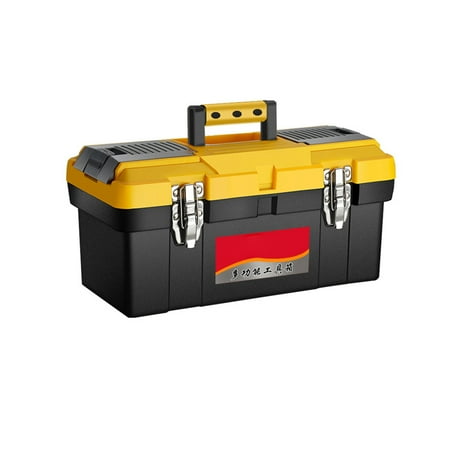 

Tool Storage Case Large Capacity Easy Access Hardware Tool Box 2 Layer Plastic For Household 14in Thickened High End Iron Buckle 36.5x18.5x17.5cm