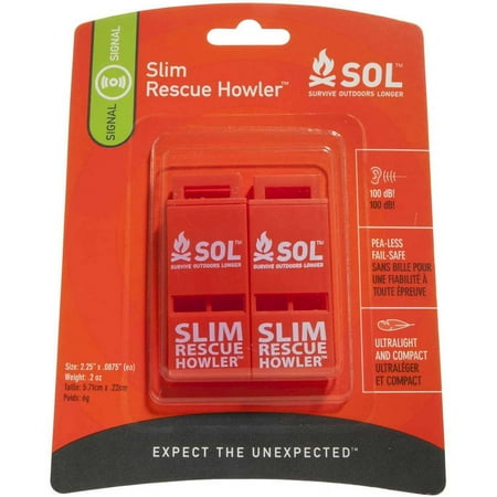Survive Outdoors Longer Slim Rescue Howler Whistle (2-Count)