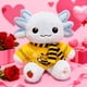 thumbnail image 3 of Peluche de ajolote，ajolote peluche 33 cm con ropa y 1 accesorio — set de 1 look (bolsita o bufanda), ajolote juguete suave y lavable, regalo para niñas y niños, 3 of 6