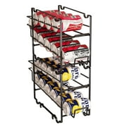 Untyo Stackable Can Rack Organizer, 2 Pack Automatic Rolling Can Dispenser Organizer Rack  for Pantry Refrigerator Kitchen Bar, Black