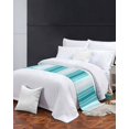 thumbnail image 3 of Xipuska Turquoise Ombre Stripe Bed Runners for King Size Bed, Decorative Bed Throws for Foot of Bed, Farmhouse Simple Striped Bed Runner Sofa Throw Bedding Scarf Protector Slipcover for Bedroom/Hotel, 3 of 6