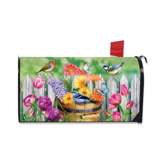 Briarwood Lane Spring Mailbox Cover - Standard Size - Birds and Blooms For Spring Mailbox Cover