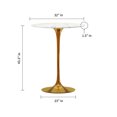 thumbnail image 5 of HomeRoots 521331 32 in. Rounded Marble & Metal Bar Table, White & Gold, 5 of 5