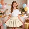 thumbnail image 4 of Vornjynx Girls Athletic Tennis Golf Skirts with Shorts Ruffle High Waist Summer Comfort A-Line Skorts Beige Size 5, 4 of 9