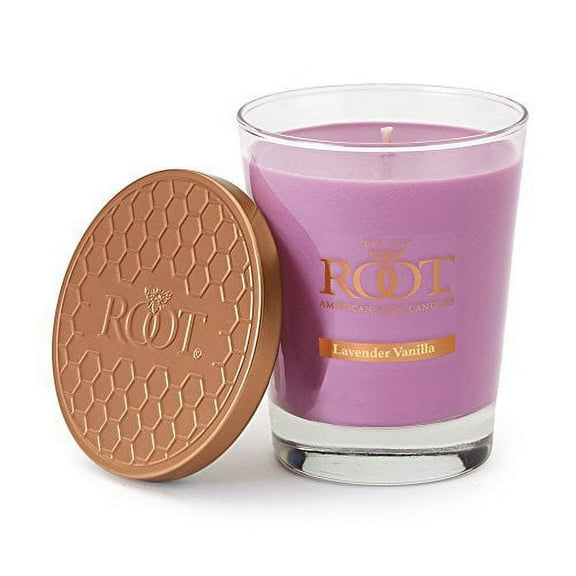 ROOT Candles Honeycomb Veriglass Scented Beeswax Blend Candle, Large, Lavender Vanilla