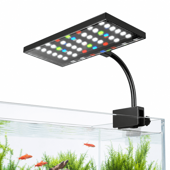 LED Aquarium Light,Clip On Aquarium Light for 5-55 Gal Tank,24/7 Cycle Fish Tank Light with Timer,Full Spectrum Aquarium Plant Light