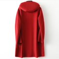 thumbnail image 4 of HAXMNOU Winter Coats For Women Women Wool Coat Lapel Long Trench Hooded Jacket Winter Coats Slim Jacket Long Outwear Peacoat Womens Coat Trench Coat Jacket Red XXL, 4 of 4