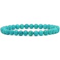 thumbnail image 1 of Bracelet Extensible en Perles Rondes de 6 mm en Howlite Turquoise Teinte, Unisexe 6,5 Pouces, 1 of 2