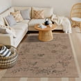 thumbnail image 2 of SUNDEREY 5'x7' Floral Easy Jute Rug,Area Rug 5x7ft Washable Bedroom Rug,Easy Jute Indoor Outdoor Carpet, Farmhouse Non Slip Khaki Floor Rug for Dining Room Office Entrance Kitchen,Vine&Fleur, 2 of 9