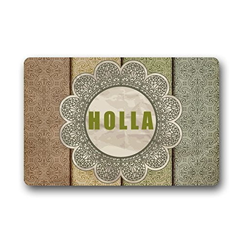 RYLABLUE Holla. Drôle Citations Paillasson Tapis de Sol Tapis Extérieur/intérieur Taille 23.6x15.7 Pouces
