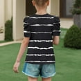 thumbnail image 4 of Fesfesfes Printed Fashion Blouse for Girls Round Neck Short Sleeve Casual Top Summer Spring Childrens Wear Daily School Birthday Party Outfit Soft Comfortable Play Blouse(Black,6-7 Years), 4 of 4