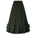 thumbnail image 3 of Women Renaissance Pirate Skirt High-Low Whimsical Clothes Adjustable Drawstring, Tiered Ruffle Hem, Elastic High Waist, Flowy, 3 of 6