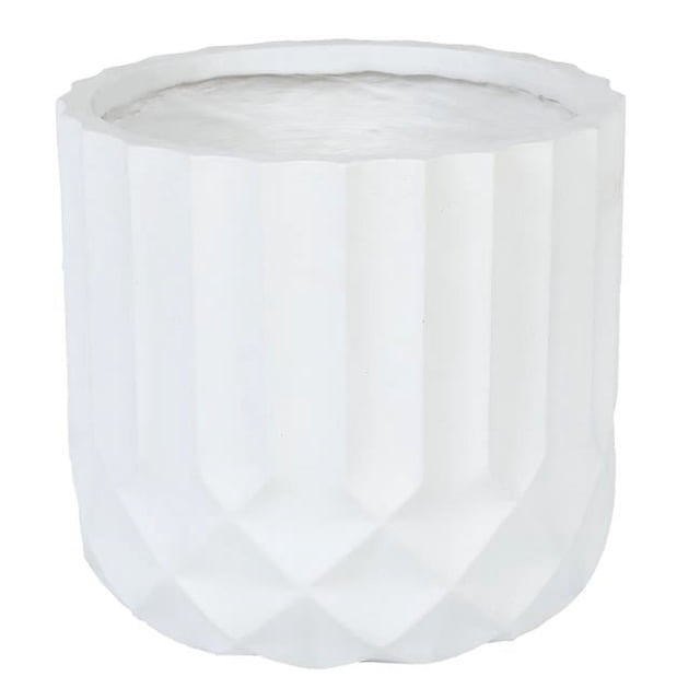 Luxen Home WHPL1373 14,7 Po Planteuse Moderne Ronde MgO&44; Blanc