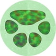 thumbnail image 1 of Ahgly Company Tapis Rond Lavable en Machine Intérieur Transitionnel Vert Clair, 5 Pieds Rond, 1 of 7
