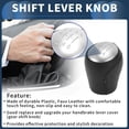 thumbnail image 3 of Unique Bargains 6 Speed Manual Gear Shift Knob, Automotive Gearbox Stick Shifter Lever Knob for Nissan Juke 2011-2013 Plastic Faux Leather Black Silver Tone, 1 Pc, 3 of 6