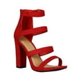 thumbnail image 1 of Women Open Toe Strappy Ladder-Up Chunky Heel Sandal 18449, 1 of 6