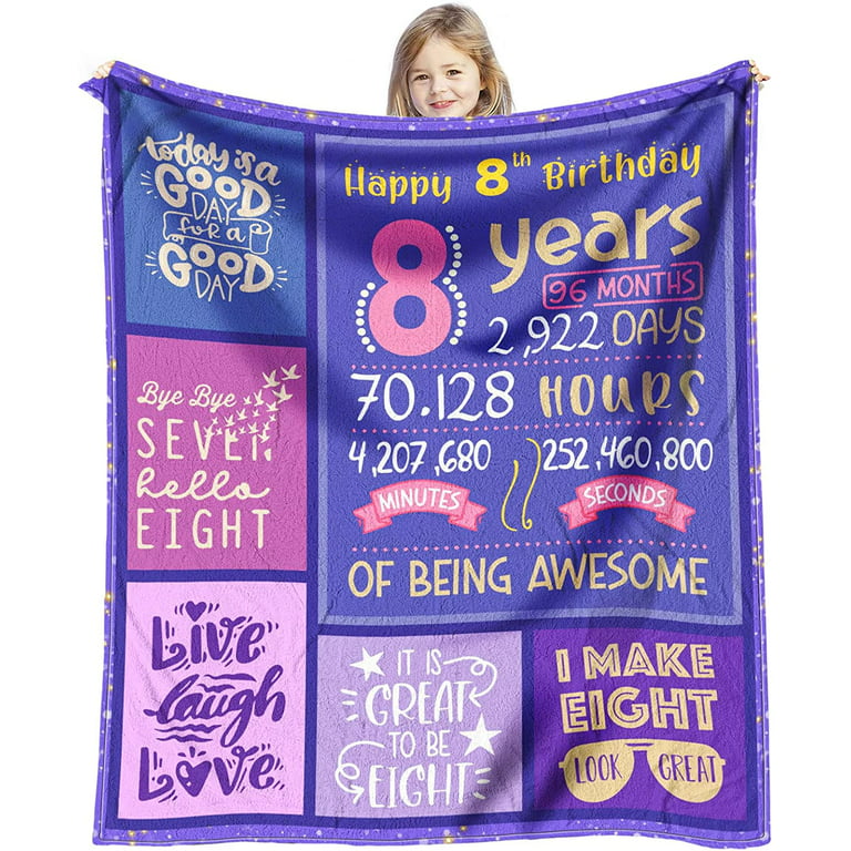 8 Year Old Girl Gift Ideas, Birthday Gifts for 8 Year Old Girl Throw  Blanket 80x80, 8 Year Old Girl Birthday Gifts, Birthday Gifts for 8th  Girls
