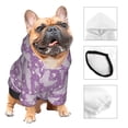 thumbnail image 3 of Fotbe Purple Butterflies Floral Print Small Dog Sweater Hoodies Pet Grey Hooded Soft Fleece Sweatshirts with Pocket Fall Winter Puppy Cat Sweaters Warm Clothes-XX-Large, 3 of 7