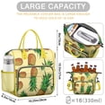 thumbnail image 5 of Tropical Pineapple Print Insulated Lunch Bag - Large Leakproof Food Storage Tote for Men/Women - Hawaiian Summer Design with Reinforced Handles & Shoulder Strap, 5 of 5