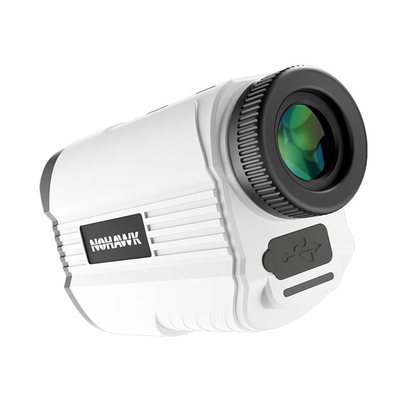 NOHAWK Golf Rangefinder with Slope Compensation 1090 Yards Laser Range Finder Flag Lock Vibration Magnetic USB-C Rechargeable Golf White