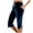 Dark Blue—Capri Pants for Women, variant on BVOFAR Summer Capri Pants for Women with Pockets Dressy Pull On Elastic Waist Capris Stretch Drawstring Light Weight Lounge Cropped Pant White M